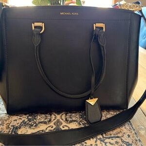 Michael Kors Black Purse with Gold Accents